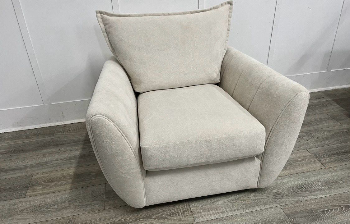 Arya Swivel Armchair In Cream Fabric