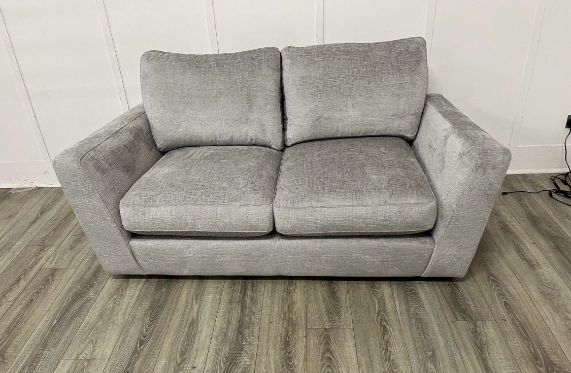 Royale 2 Seat Sofa In Silver Fabric