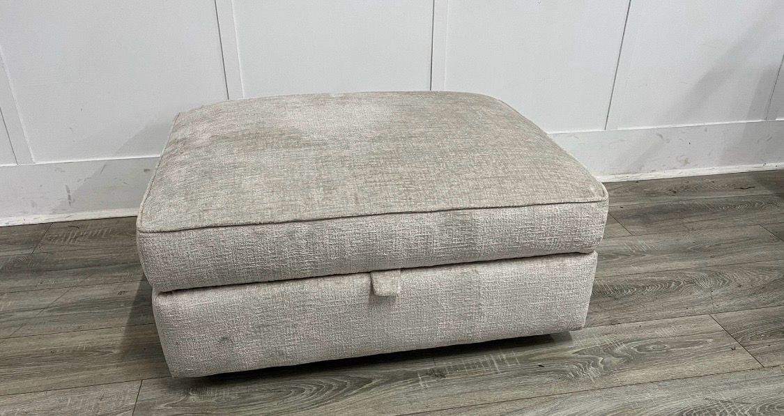 Dunstable Large Storage Footstool In Cream Fabric