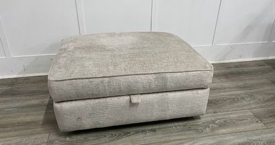 Dunstable Large Storage Footstool In Cream Fabric