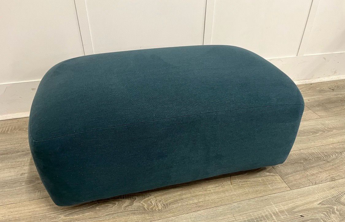 Teal Fabric Footstool