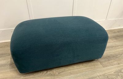 Teal Fabric Footstool