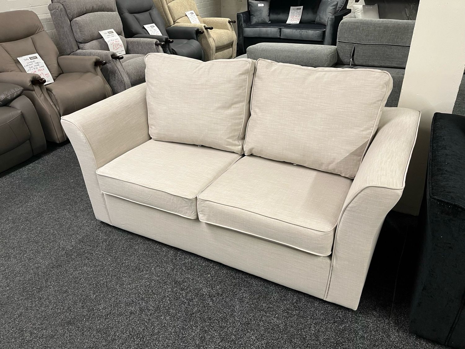 Nexus 2 Seat Sofa Bed In Romario Stone Fabric