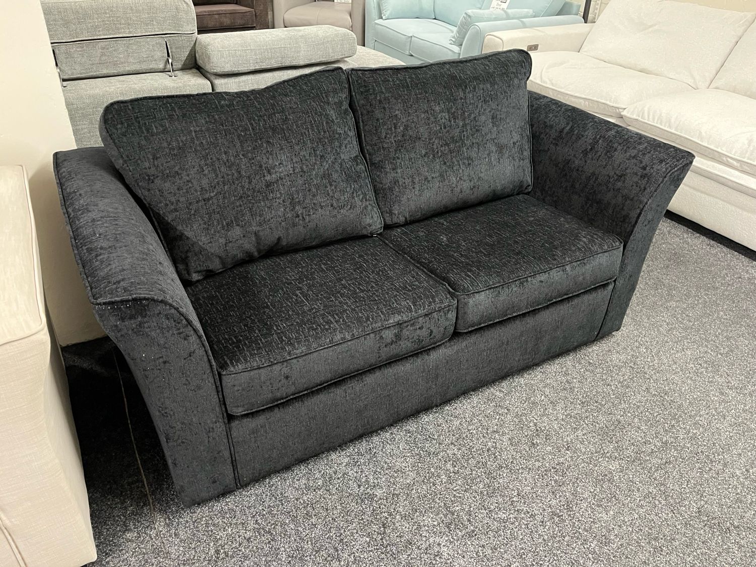 Nexus 2 Seat Sofa Bed In Black Fabric