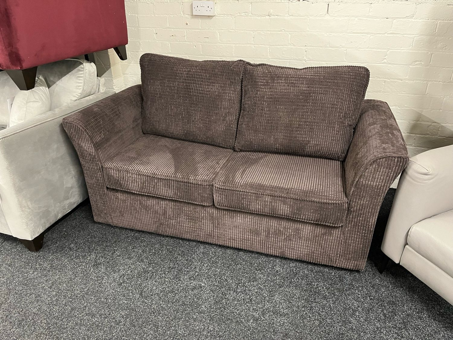 Nexus 2 Seat Sofa Bed In Brown Fabric