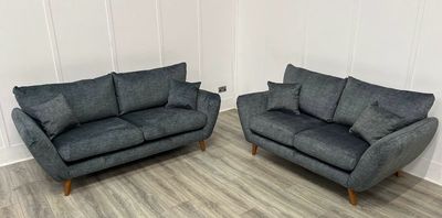 Famous Store Edale 3 & 2 Seat Sofas In Turquoise Fabric