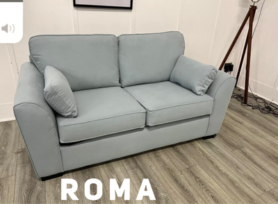 Roma 2 Seat Sofa Bed In Duck Egg Blue Fabric