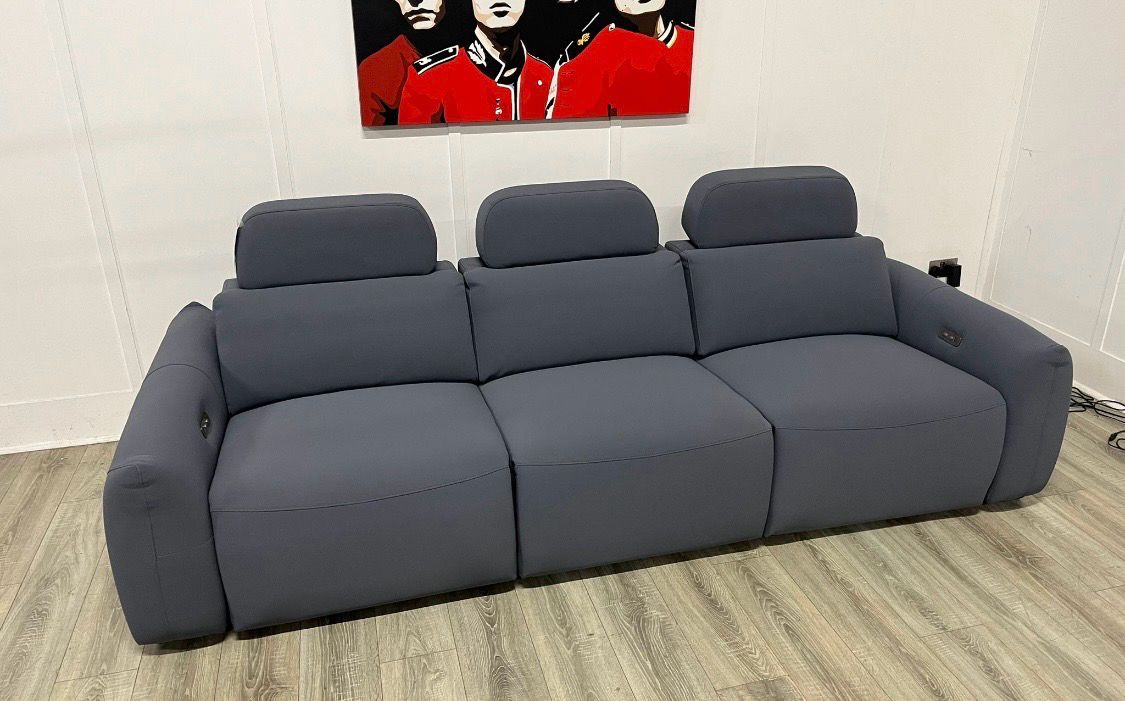 Primo XL Power Reclining Sofa In Blue Fabric