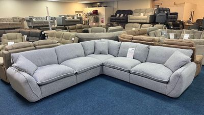 Monique Modular Corner Sofa In Grey Fabric