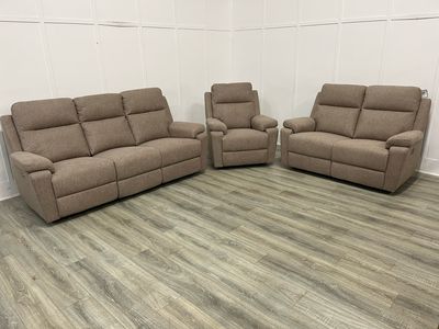 The Hobbs Reclining Range In Camel Fabric