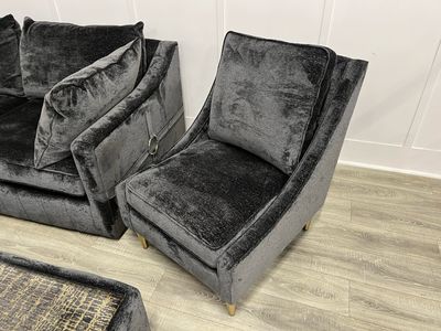 Famous Store Olivier Accent Armchair In Charcoal Fabric