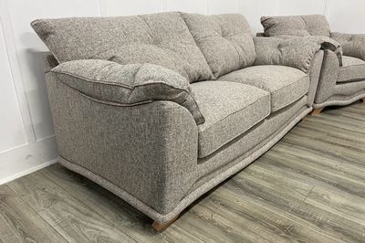 Nicole 3 Seat Sofa & Armchair In Pebble Fabric