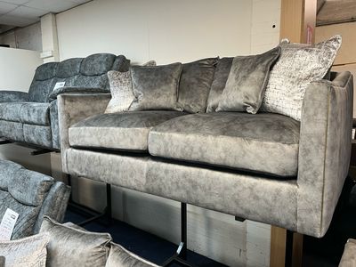Blaise 3 Seat Sofa In Charcoal Fabric