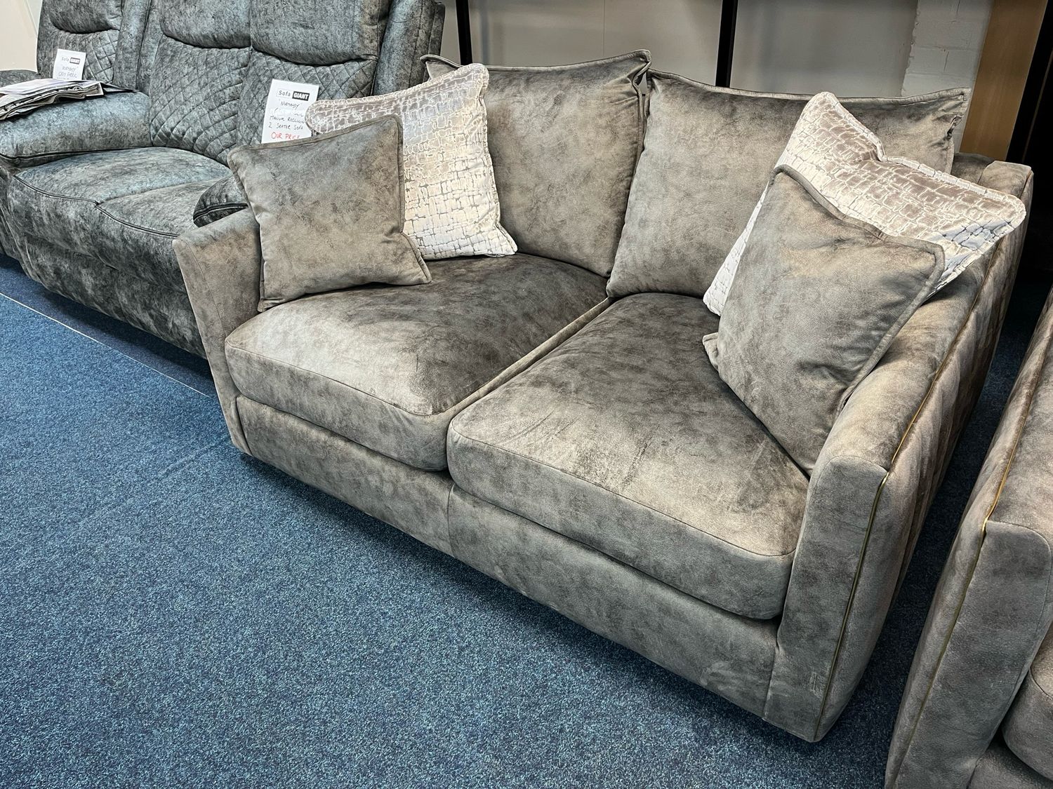 Blaise 2 Seat Sofa In Charcoal Fabric