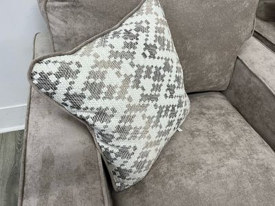 Chicago RHF Corner Sofa & Stool & Armchair In Mink Fabric