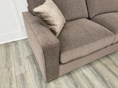 Chicago RHF Corner Sofa With Footstool In Mocha Fabric