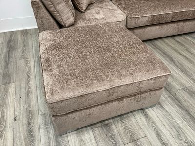 Madrid U Shape Sofa & Footstools In Mink Fabric