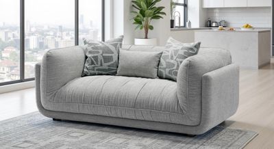 Oxford 3 & 2 Seat Sofas In Grey Fabric
