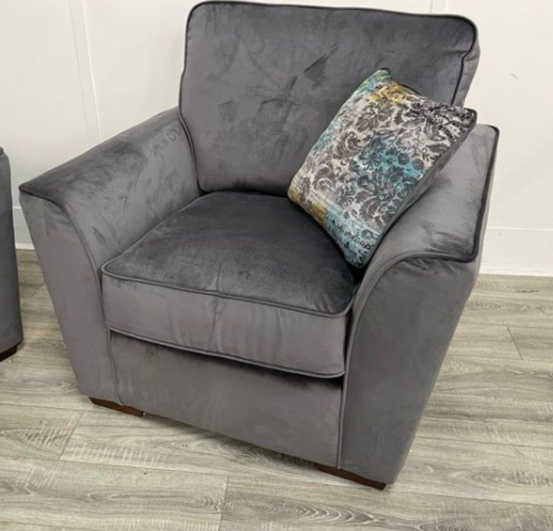 Fantasia Armchair In Steel Grey Fabric
