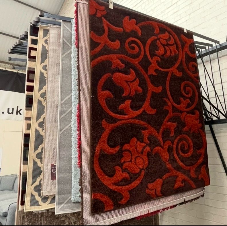 Orange & Brown Patterned Rug (107)