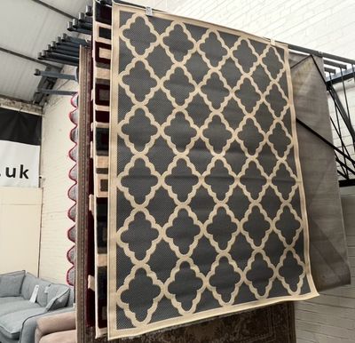 Grey Patterned Rug 170cm X 120cm (112)