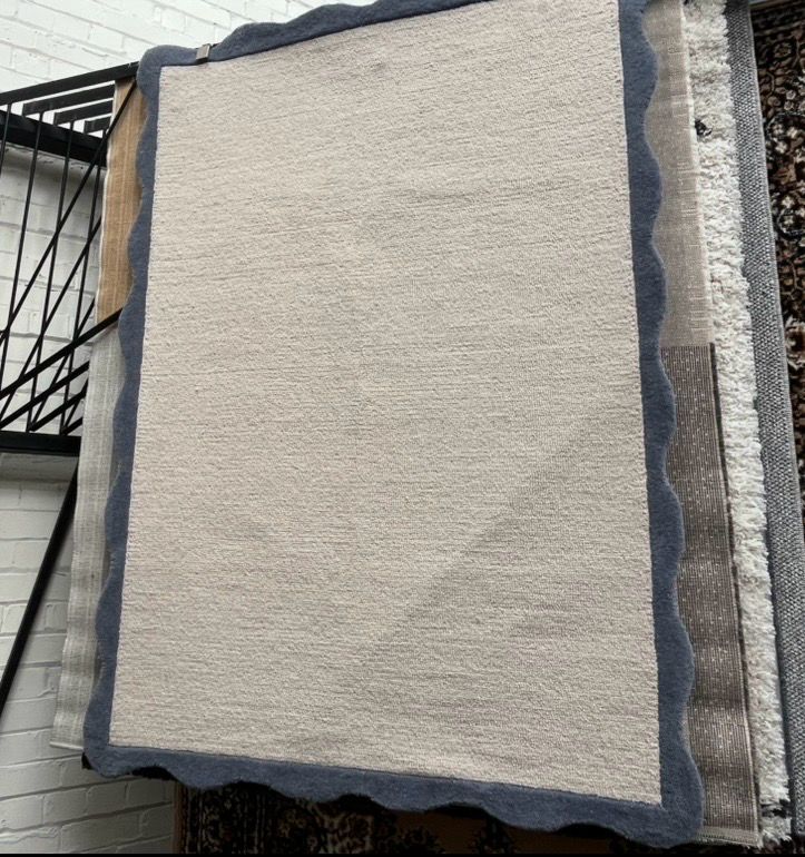 Beige & Blue Rug 170cm X 120cm (134)