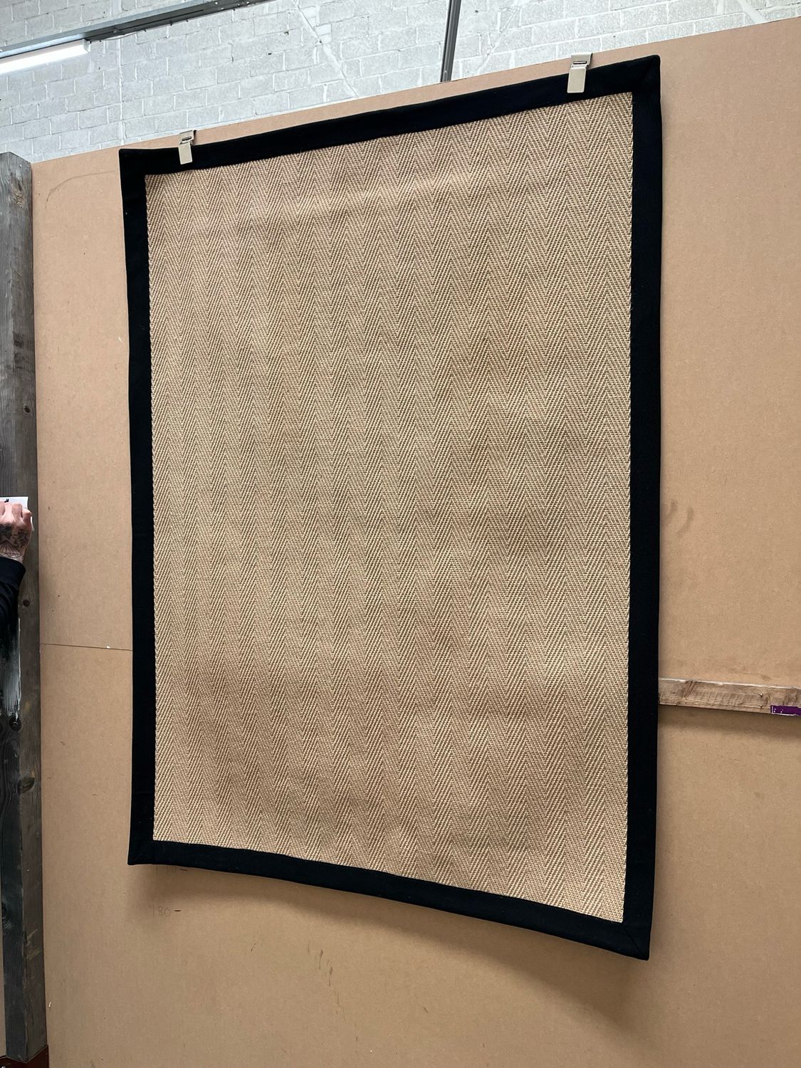 Beige & Black Rug 170cm X 120cm (149)