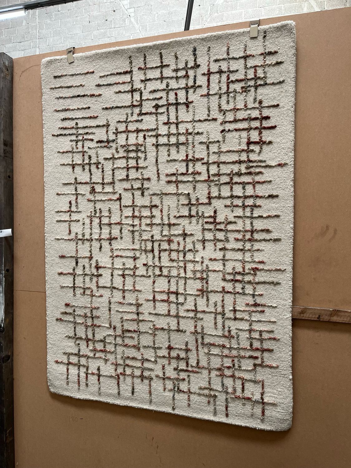 Cream & Brown Patterned Rug 170cm X 120cm (154)