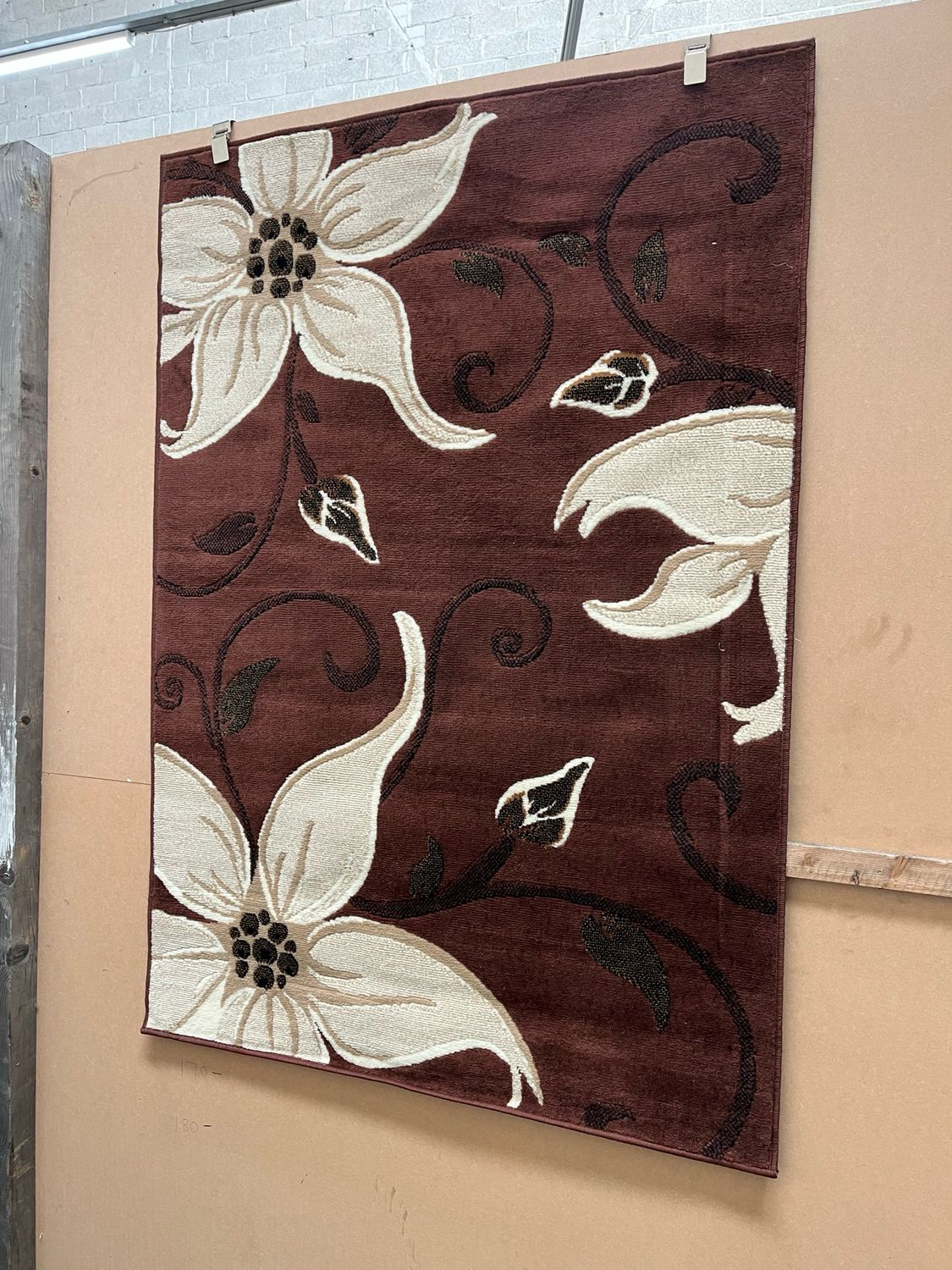 Brown Floral Patterned Rug 160cm X 120cm (164)