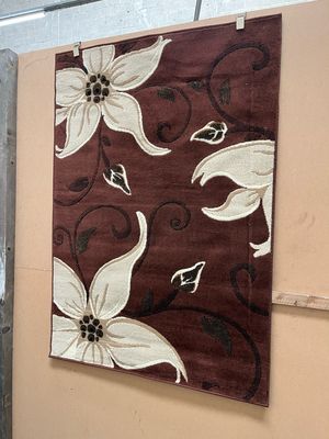Brown Floral Patterned Rug 160cm X 120cm (164)