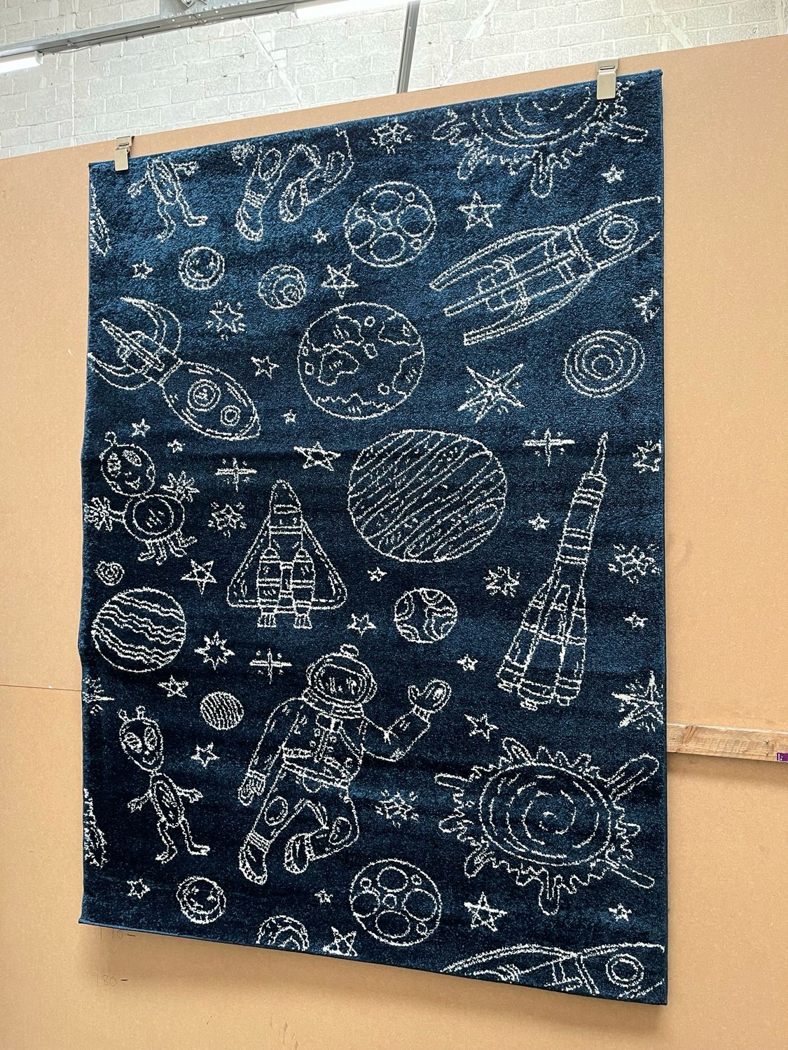Blue Space Themed Kids Rug 170cm X 120cm (187)