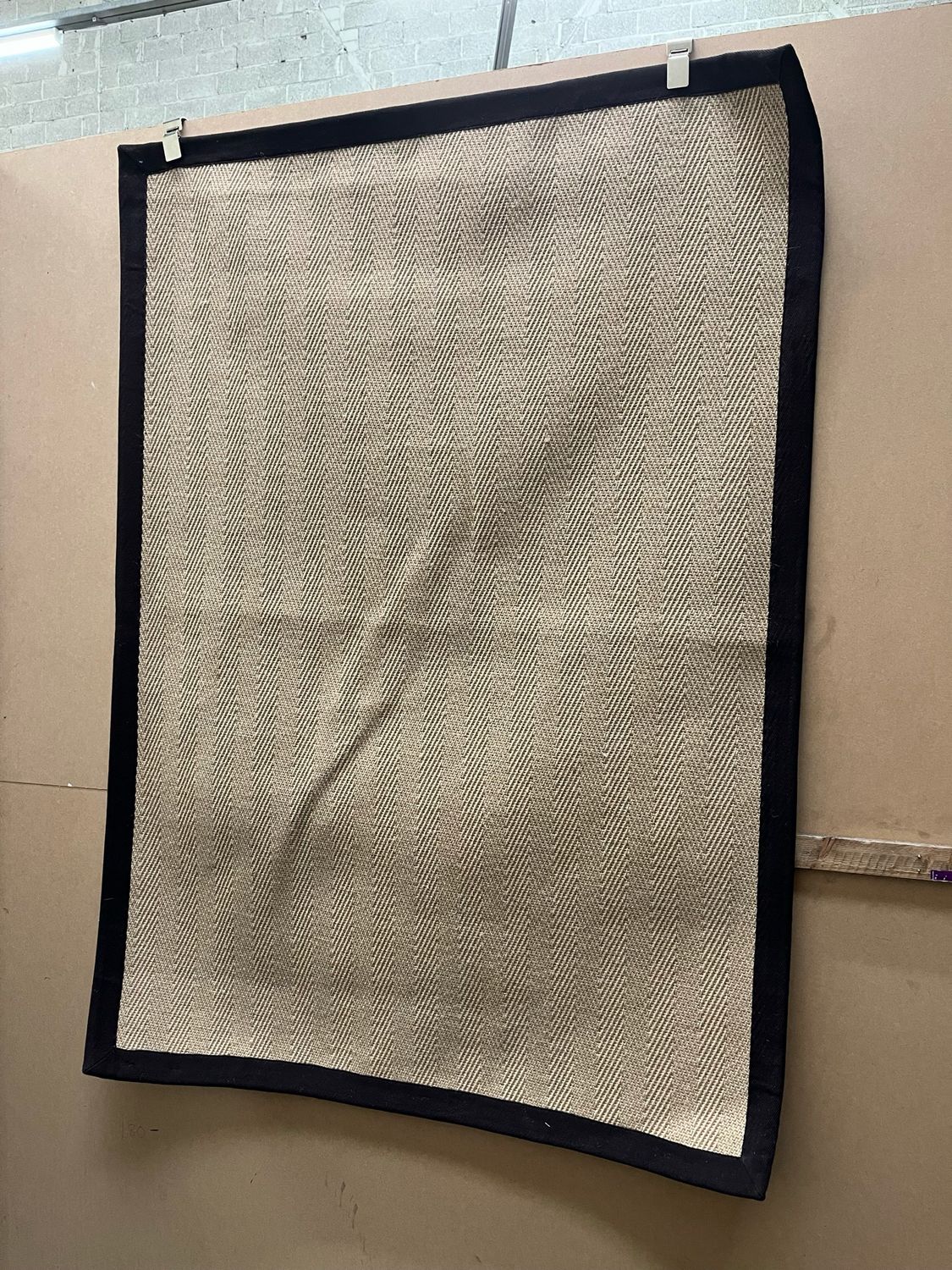 Beige & Black Rug 170cm X 120cm (205)