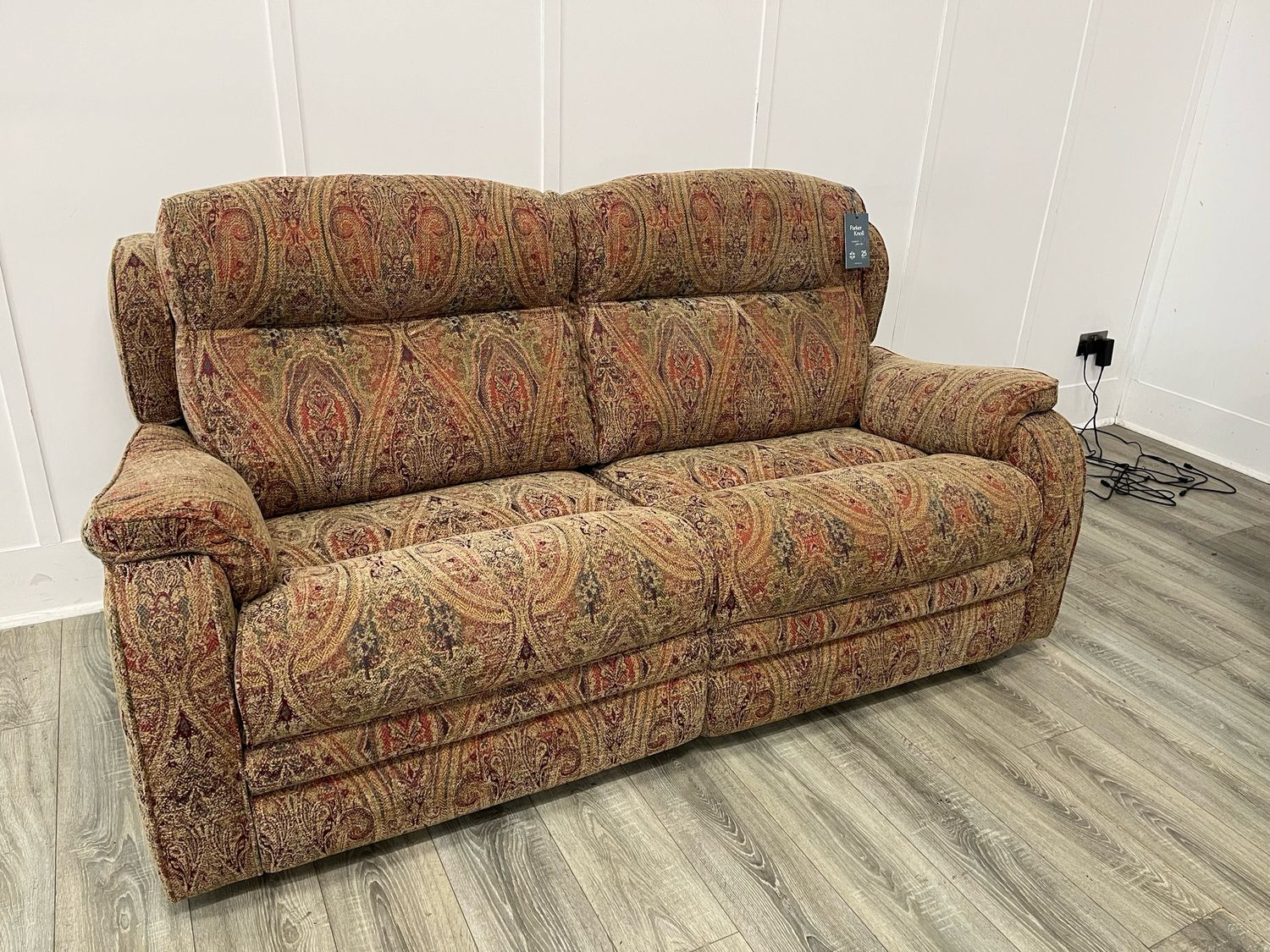 Parker Knoll Boston Large 2 Seat Power Reclining Sofa In Patterned Fabric