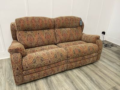 Parker Knoll Boston Large 2 Seat Power Reclining Sofa In Patterned Fabric