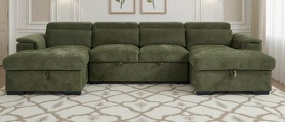 Arena U Shaped Corner Sofa Bed With Storage