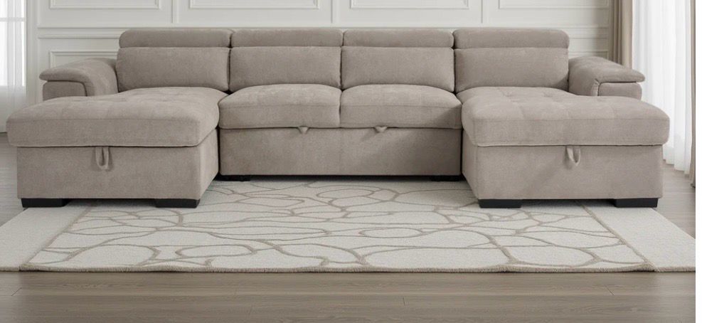 Arena U Shaped Corner Sofa Bed With Storage