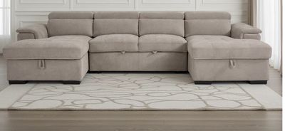 Arena U Shaped Corner Sofa Bed With Storage