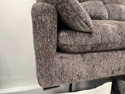 Quetta 3 Seat Sofa In Brown Fabric