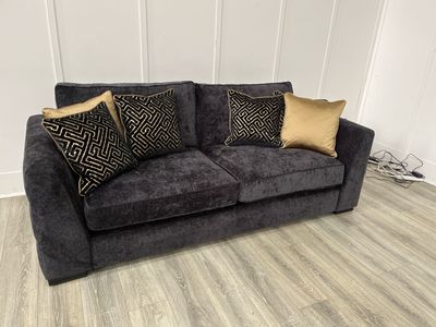 Bellissimo 3 Seat Sofa In Black Fabric