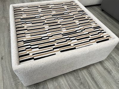 Natural & Patterned Large Footstool