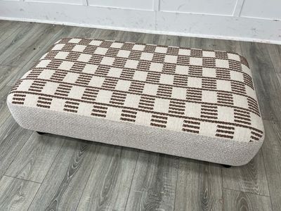 Natural & Square Patterned Rectangular Stool
