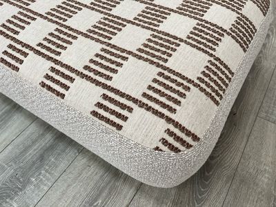 Natural & Square Patterned Rectangular Stool