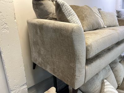 Molly 3 & 2 Seat Sofas & Armchair In Gold Fabric