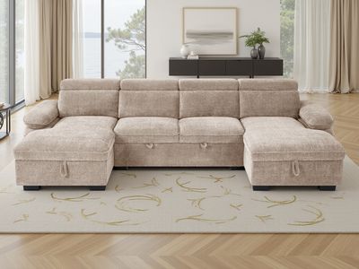 River U Shape Sofa Bed With 2 X Storage