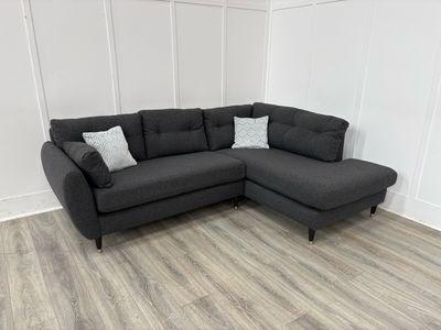Wilson Medium Corner Chaise Sofa In Charcoal Fabric