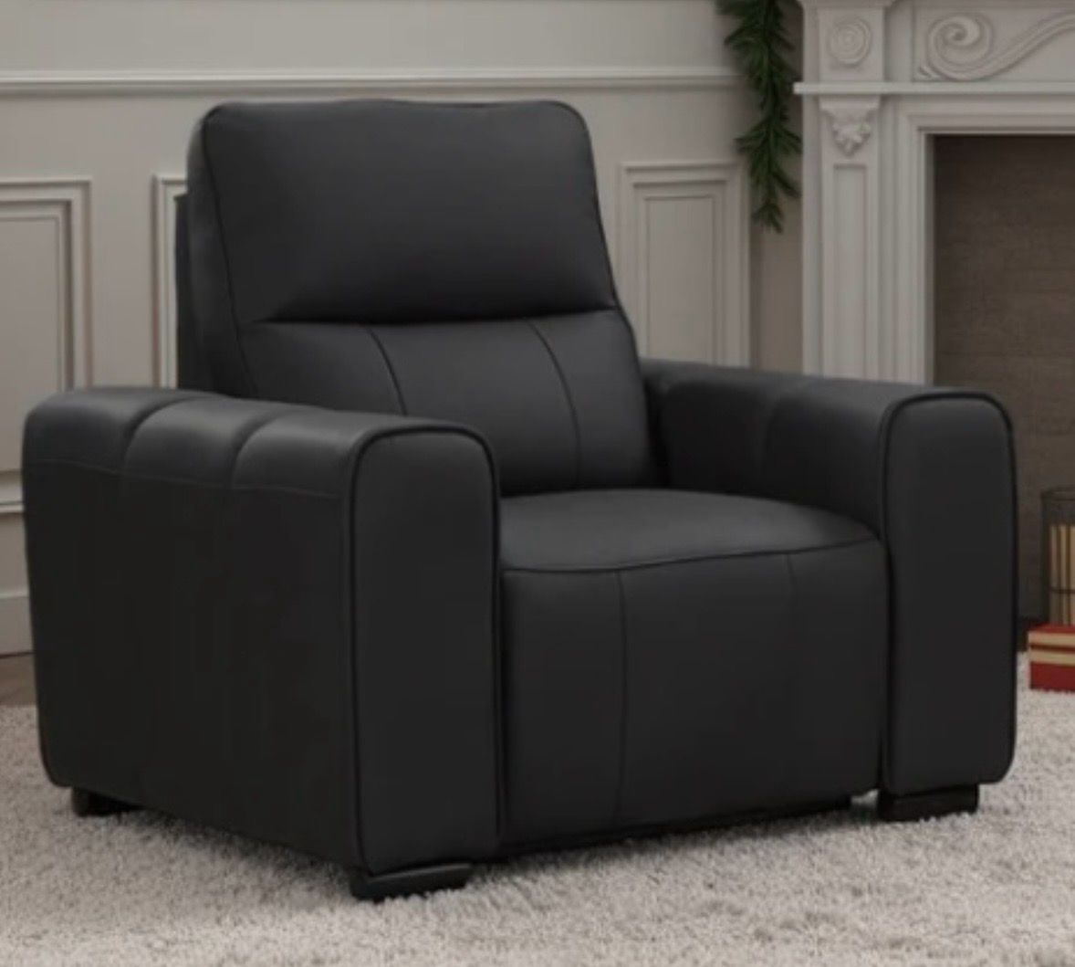 Bellagio Power Reclining Armchair In Black Leather