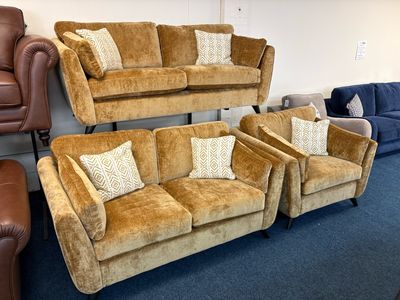 Hamlet 3 & 2 Seat Sofas & Armchair In Yellow Fabric