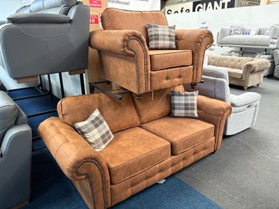 Berkeley 3 Seat Sofa & Armchair In Tan Fabric