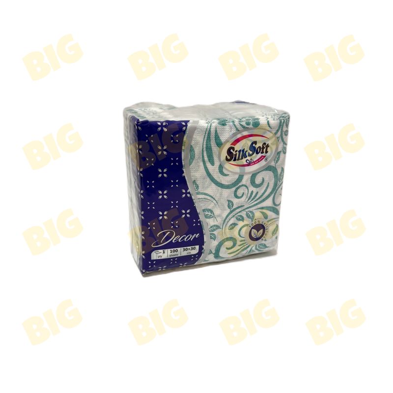 Անձեռոցիկ Silk Soft Decor 1շերտ 100հատ 30*30սմ