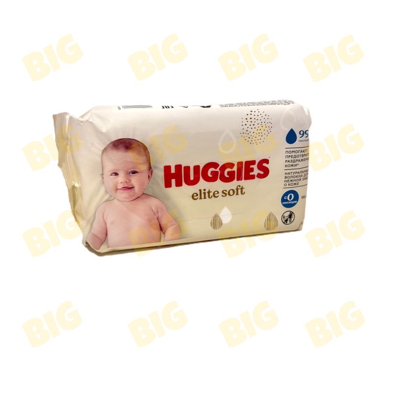 Խոնավ անձեռոցիկ Huggies մանկական Elite soft 56հատ